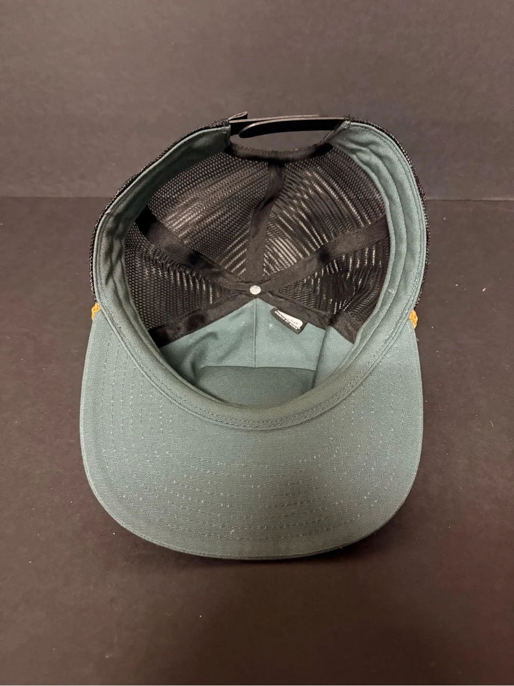 Patagonia Men’s Teal  & Black Trucker Hat with Yellow Accent